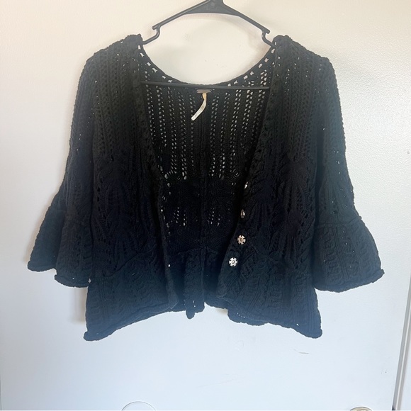 Free People Cropped Knit Cardigan Size M - Picture 2 of 7